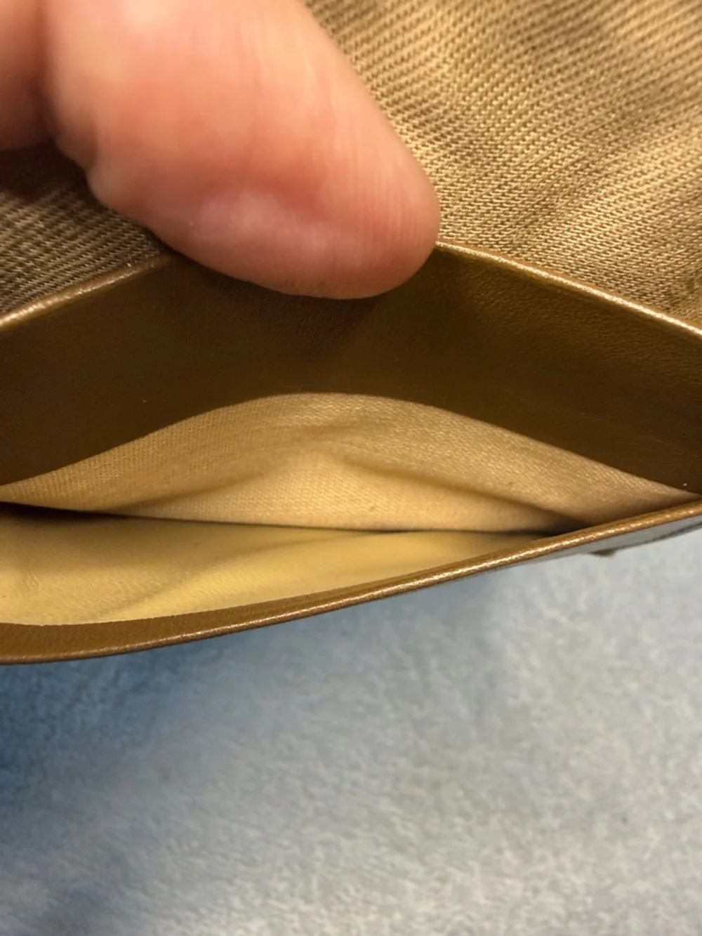 Burberrys of London Tan Canvas Card Holder with Brown Leather Trim